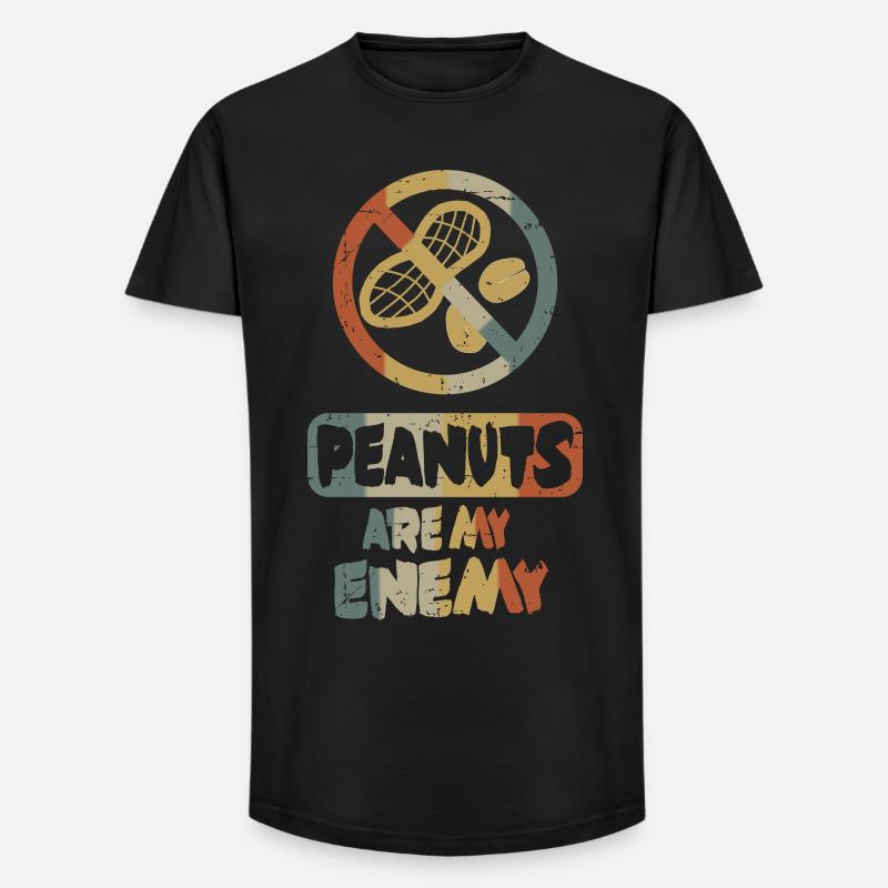 Erdnüsse sind meine Feinde - Long Fit Männer T-Shirt - Schwarz