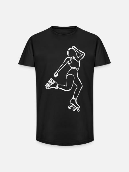 Roller Skater Drawing - Long Fit Men's T-Shirt - black