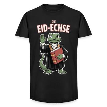Oath Lizard Funny Reptile Justice Motif - Long Fit Men's T-Shirt - black - Front - AI Model Male 185 light (185cm)
