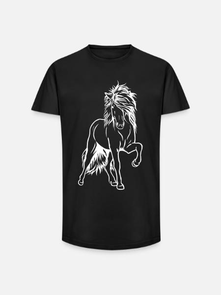 Iceland stallion white - Long Fit Men's T-Shirt - black
