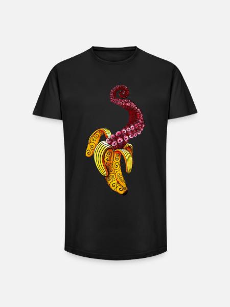 Wirbelnde Mutant-Banane - Long Fit Männer T-Shirt - Schwarz