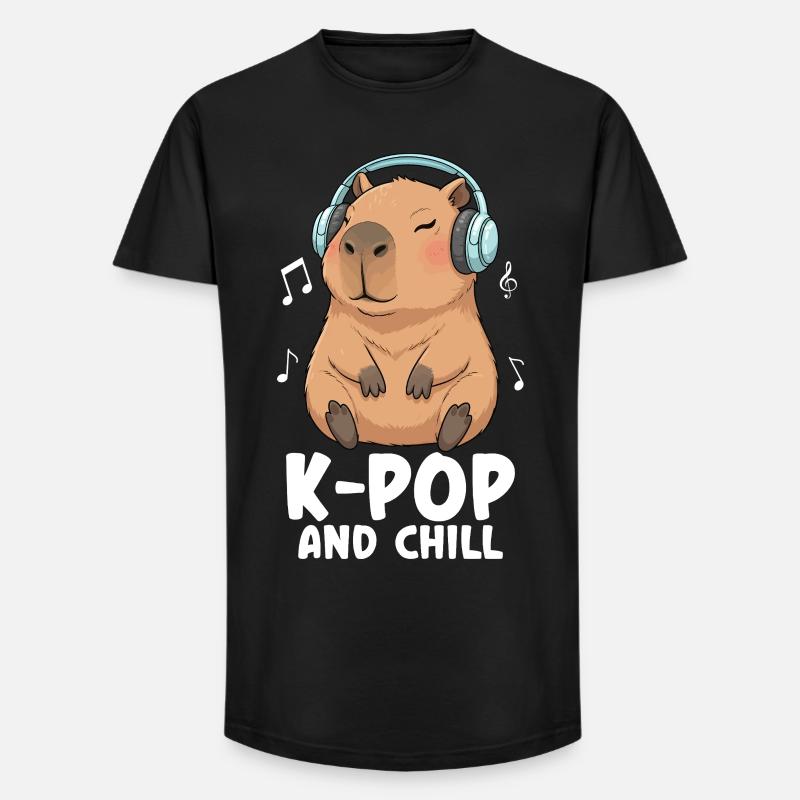 K Pop And Chill - Long Fit Men's T-Shirt - black