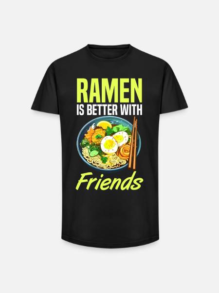 ramen is better with friends - Long Fit Men's T-Shirt - black