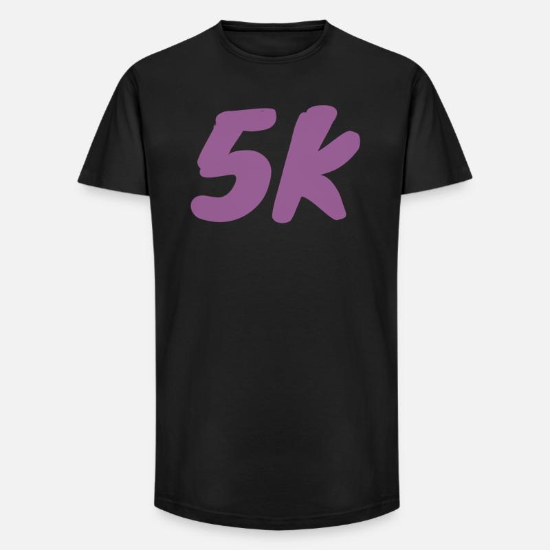 5K_langsame Läufer - Long Fit Männer T-Shirt - Schwarz