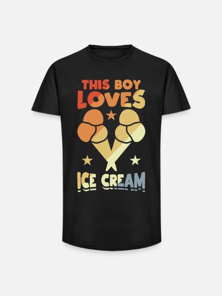 Dieser Junge liebt Eiscreme - Long Fit Männer T-Shirt - Schwarz