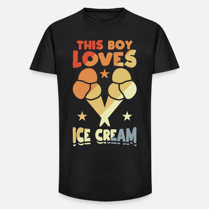 Dieser Junge liebt Eiscreme - Long Fit Männer T-Shirt - Schwarz