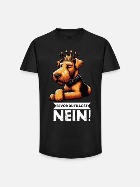 Før du spørger: Airedale Terrier Airedales - Long fit herre T-shirt - sort