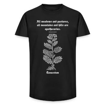 Latin Quote by Paracelsus –Tansy Illustration - Long Fit Men's T-Shirt - black - Front - AI Model Male 185 light (185cm)