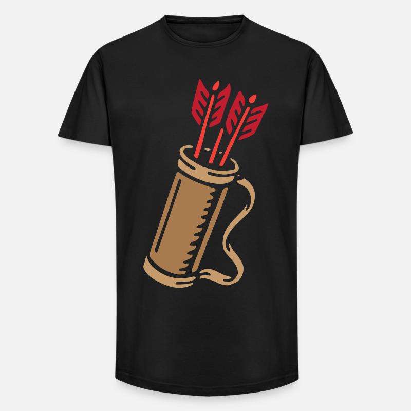 Bogenschießen Bogenschütze Pfeilköcher - Long Fit Männer T-Shirt - Schwarz