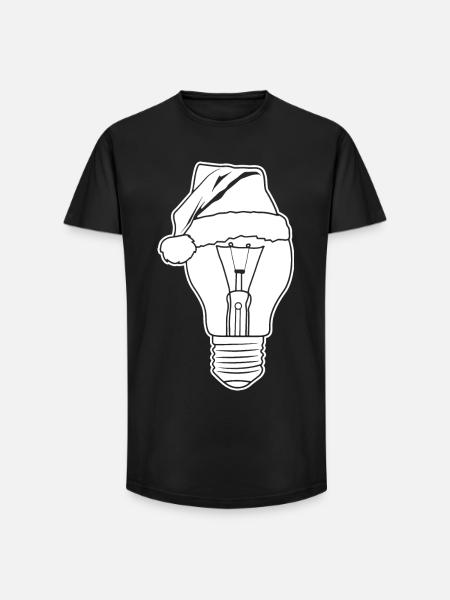 Lamp with Christmas hat - Long Fit Men's T-Shirt - black