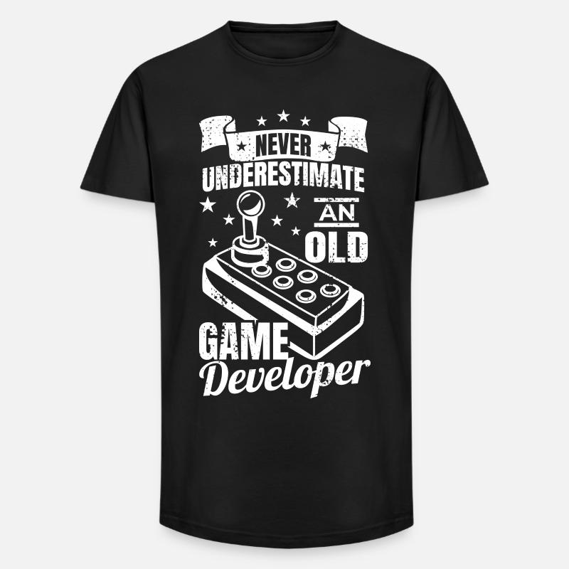Old game developer grandfather - Long Fit Men's T-Shirt - black