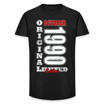 October 1990 Birthday Gift 1990 October 1990 - Long Fit Men's T-Shirt - black - Front - AI Model Male 185 light (185cm)