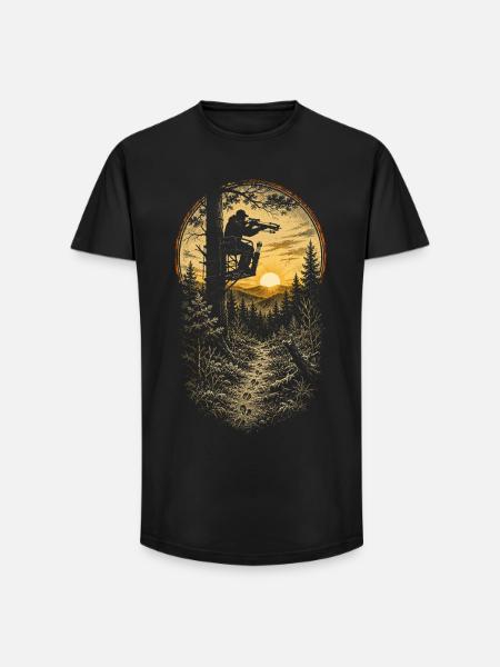 Arbalète Arbalète - T-shirt coupe longue homme - noir