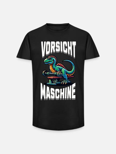 Gym Shirt – Beware Machine - Long Fit Men's T-Shirt - black