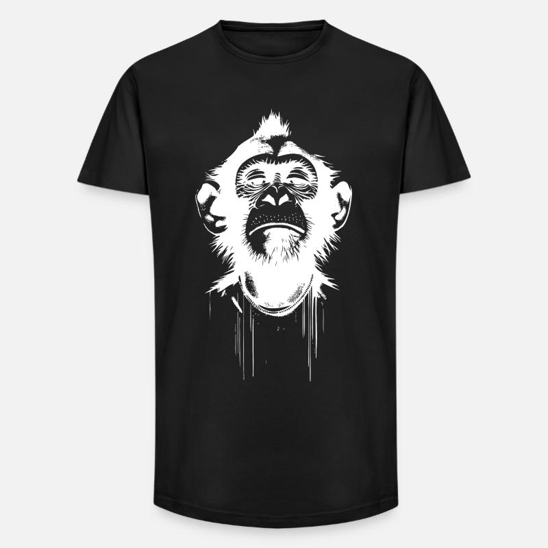 Monkey President - Long Fit Männer T-Shirt - Schwarz