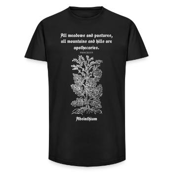 Latin Quote by Paracelsus –Absinthium Illustration - Long Fit Men's T-Shirt - black - Front - AI Model Male 185 light (185cm)