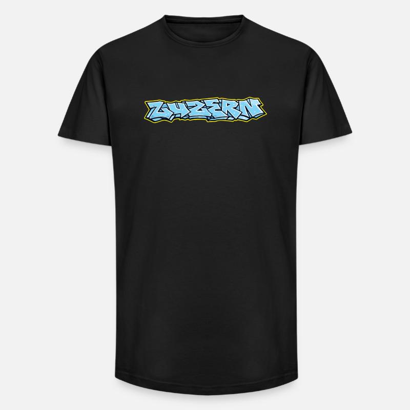 Lucerne Graffiti - Long Fit Männer T-Shirt - Schwarz