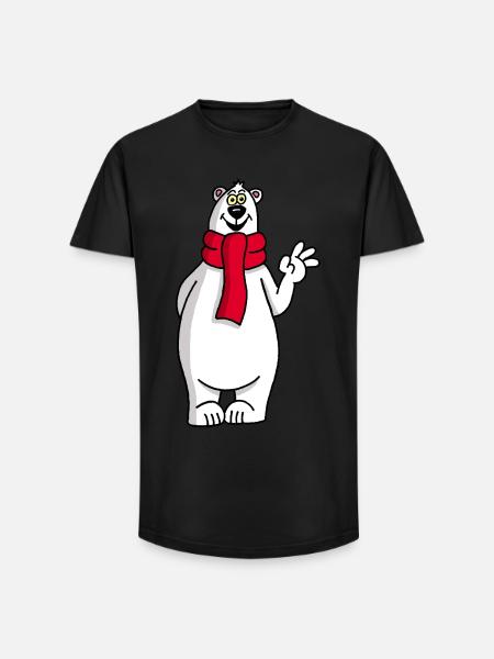 Funny polar bear - Long Fit Men's T-Shirt - black