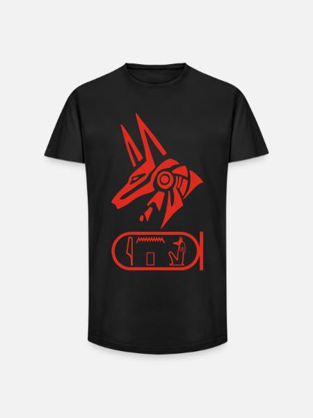 God Anubis (red) - Long Fit Men's T-Shirt - black