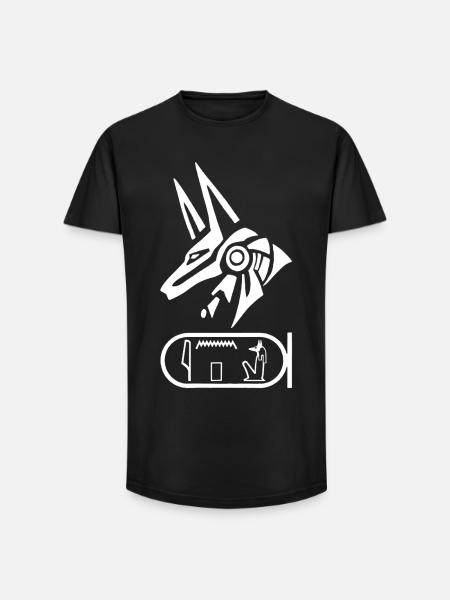 Ägyptischer Gott Anubis (weiß) - Long Fit Männer T-Shirt - Schwarz