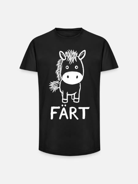 Cavalier cheval Propriétaire de chevaux FÄRT - T-shirt coupe longue homme - noir