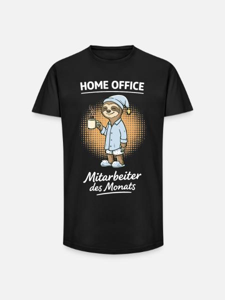 Employé du Siège du Mois Sloth - T-shirt coupe longue homme - noir
