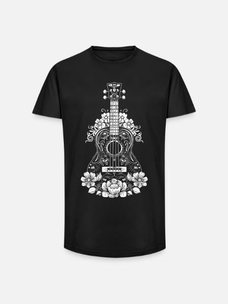 Ukulele Comic Style - Long Fit Men's T-Shirt - black