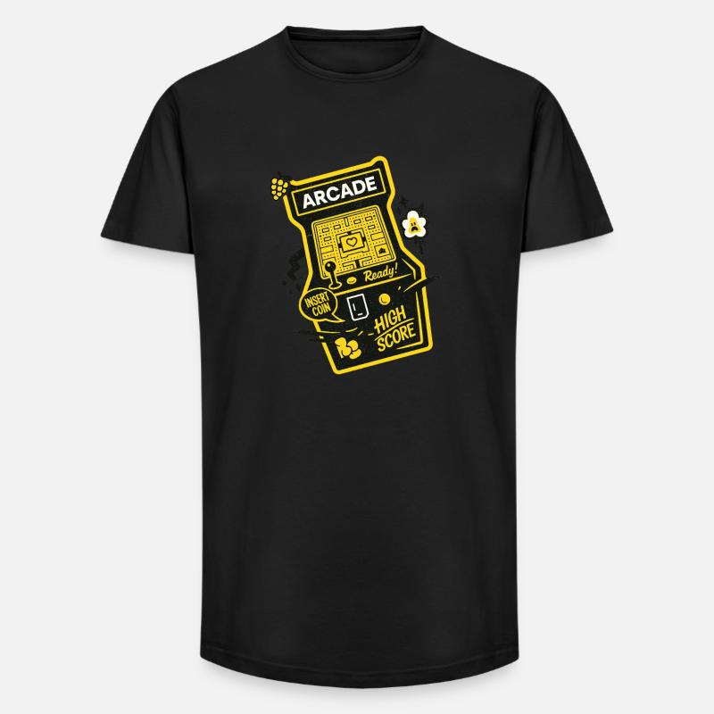 Arcade Ready Highscore - Long Fit Männer T-Shirt - Schwarz