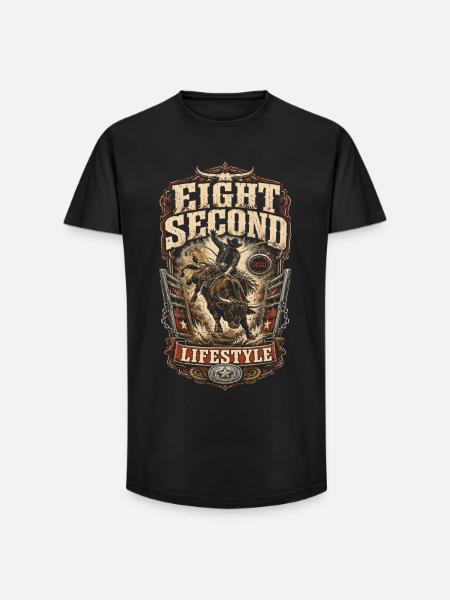 Rodeo American Eight Second Lifestyle - Long Fit Men's T-Shirt - black