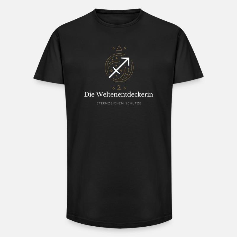 Weltenentdeckerin Sternzeichen - Long Fit Männer T-Shirt - Schwarz