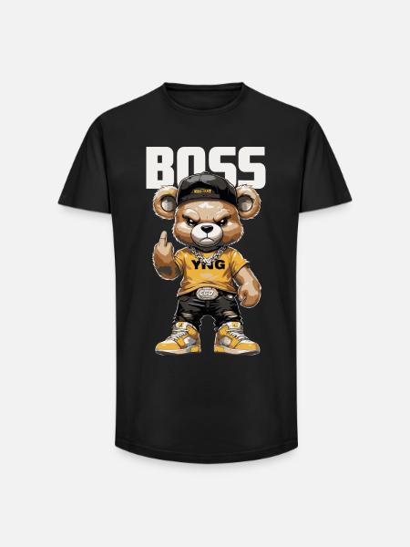 BAAS Bear - Streetwear Teddy Beer Design - Long Fit Men's T-Shirt - black