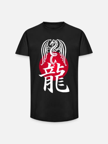 White Dragon from Japan - Long Fit Men's T-Shirt - black