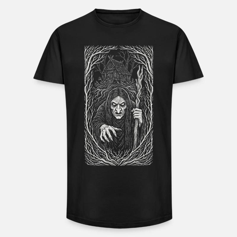Baba Yaga Dunkle Slawische Hexenkunst - Long Fit Männer T-Shirt - Schwarz