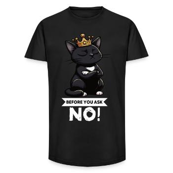 Before You Ask Cat Cat Cat Lover Kitty - Long Fit Men's T-Shirt - black - Front - AI Model Male 185 light (185cm)