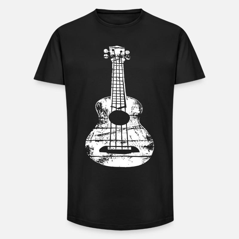 Ukulele Skizze - Long Fit Männer T-Shirt - Schwarz