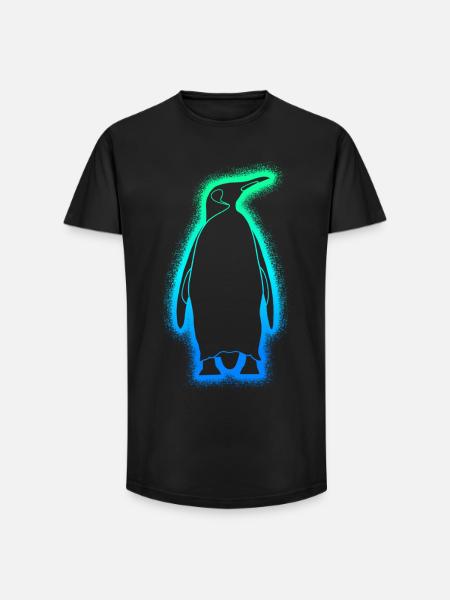 Pinguine Jungen Herren Kinder Pinguin - Long Fit Männer T-Shirt - Schwarz