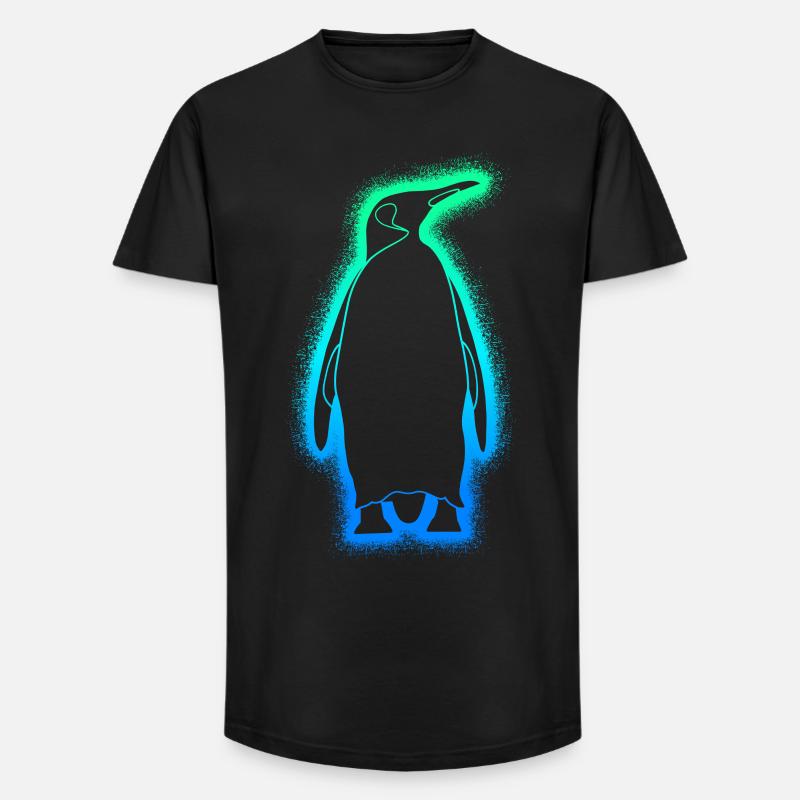 Pinguine Jungen Herren Kinder Pinguin - Long Fit Männer T-Shirt - Schwarz