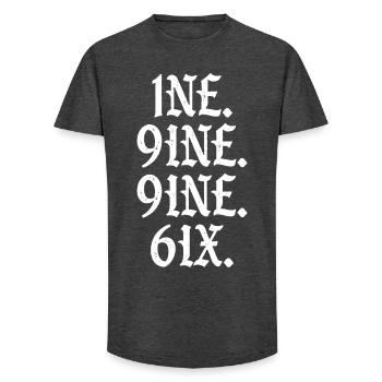 Millésime 1996 - T-shirt coupe longue homme - charbon - Devant - AI Model Male 185 light (185cm)