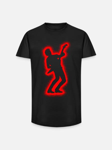 Guitarist Men's Kids Boys Guitar - Long Fit Men's T-Shirt - black