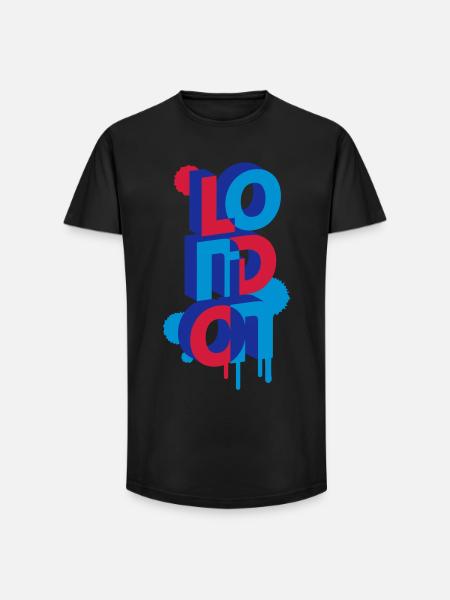 London in 3D letters - Long Fit Men's T-Shirt - black