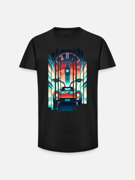 Tilbage til fremtiden Retro 80'er T-shirt - Long fit herre T-shirt - sort