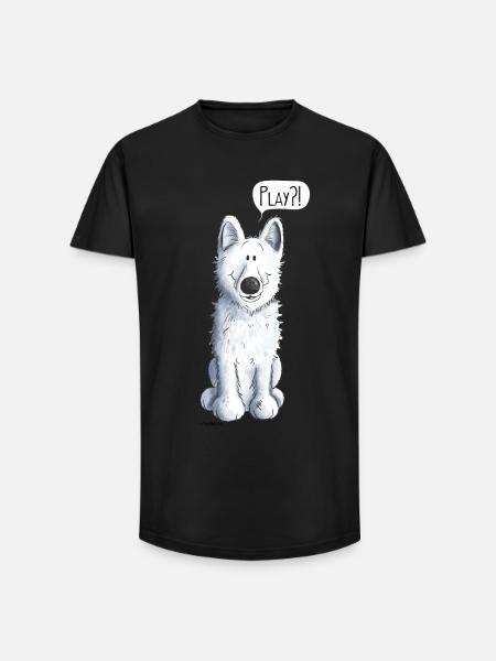 Schweizer Schäferhund Play - Long Fit Männer T-Shirt - Schwarz