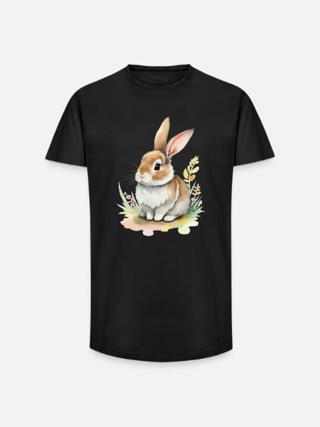 Lapin mignon - T-shirt coupe longue homme - noir