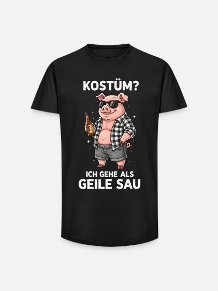 Sow Costume Fun Shirt - Long Fit Men's T-Shirt - black