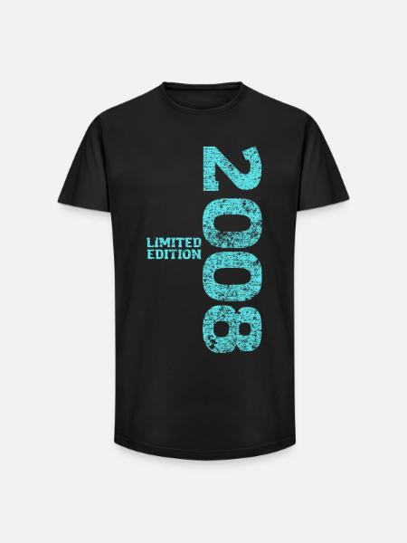 Limited Edition 2008 18th Birthday Gift - Long Fit Men's T-Shirt - black
