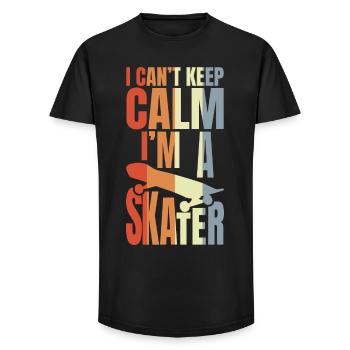 I Can't Keep Calm I'm A Skateboarder - Long Fit Männer T-Shirt - Schwarz - Vorne - AI Model Male 185 light (185cm)