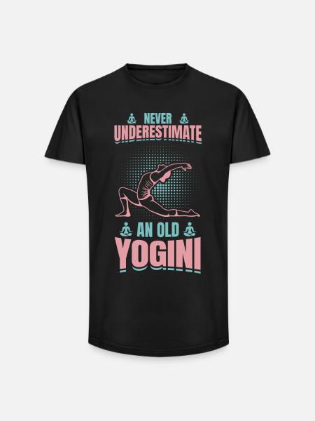 Yoga Großmutter - Long Fit Männer T-Shirt - Schwarz