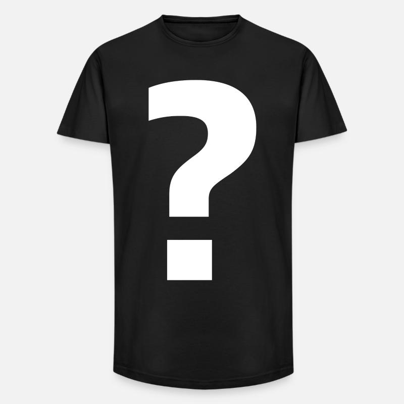 Point d’interrogation | curiosité élégante - T-shirt coupe longue homme - noir