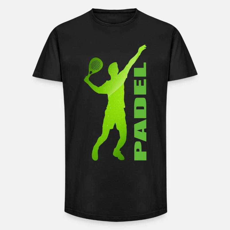 Padel - Long Fit Männer T-Shirt - Schwarz