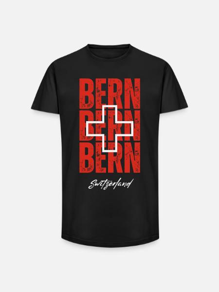 J’aime Berne, souvenir de Berne - T-shirt coupe longue homme - noir